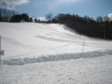 なだらかな斜面に真っ白な雪が積もったスキー場の写真