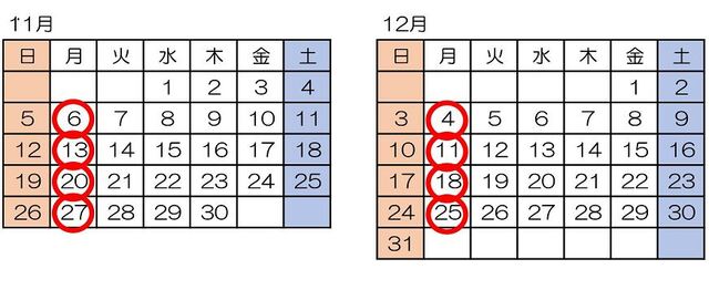 集団接種日カレンダーの画像